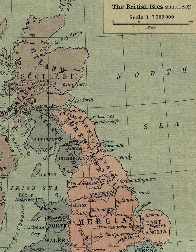 Northeastern England and Scotland c. 802